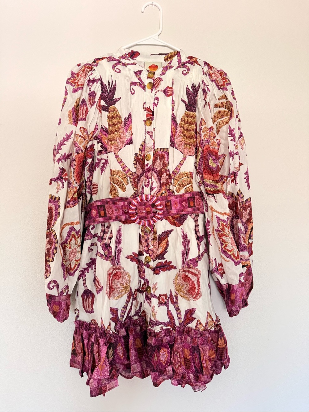 Farm Rio long sleeve belted minidress
